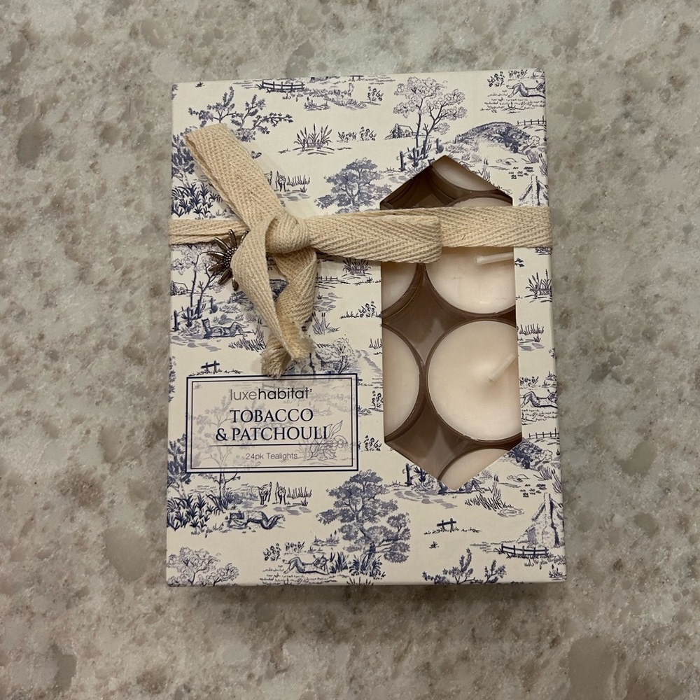 “New” Habitat Tobacco & Patchouli Tealight Candles - Set of 24